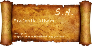 Stefanik Albert névjegykártya